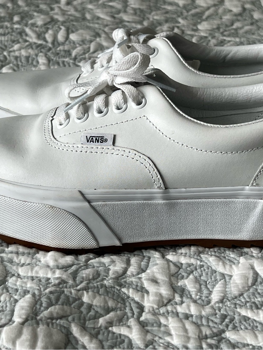 Vans White Elevated Platform Lace-Up Sneakers